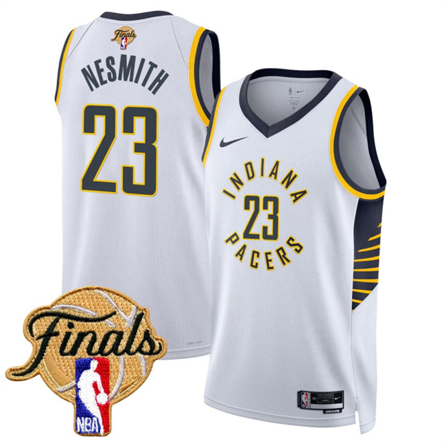 Men's Indiana Pacers #23 Aaron Nesmith White 2025 Finals Association Edition Stitched Basketball Jersey