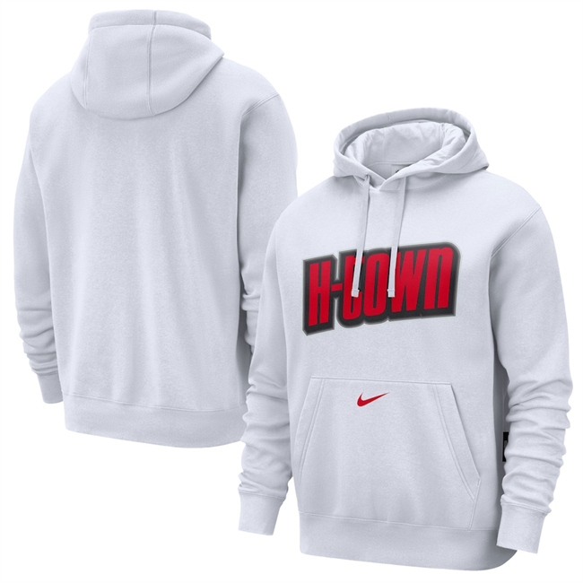 Men's Houston Rockets White 2025 City Edition Essential Club Pullover Hoodie