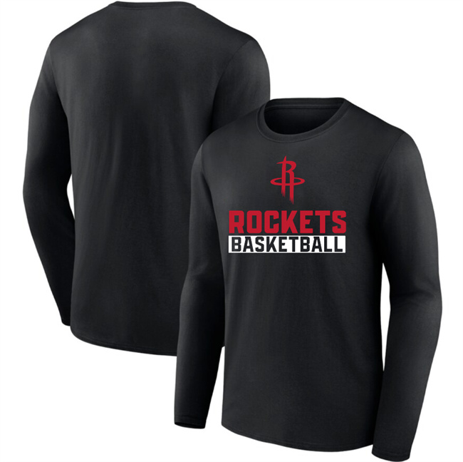 Men's Houston Rockets Black Let's Go Long Sleeve T-Shirt
