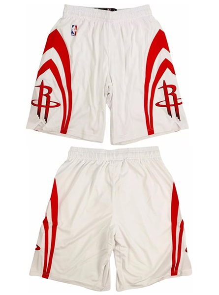 Men's Houston Rockets White Shorts (Run  Small)