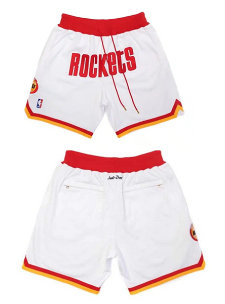Men's Houston Rockets White Shorts  (Run Small)