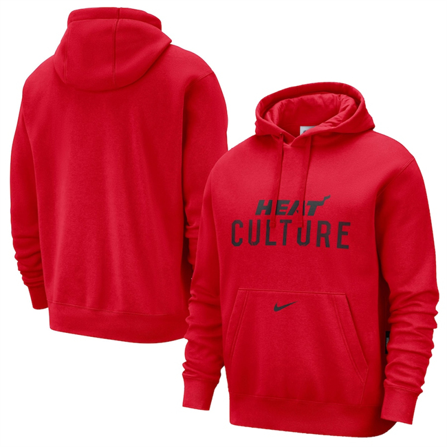 Men's Miami Heat Red 2025 City Edition Essential Club Pullover Hoodie
