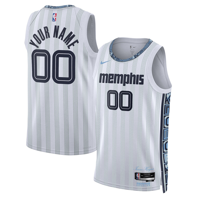 Men's Memphis Grizzlies Active Player Custom White 2026 City Edition Stitched Basketball Jersey
