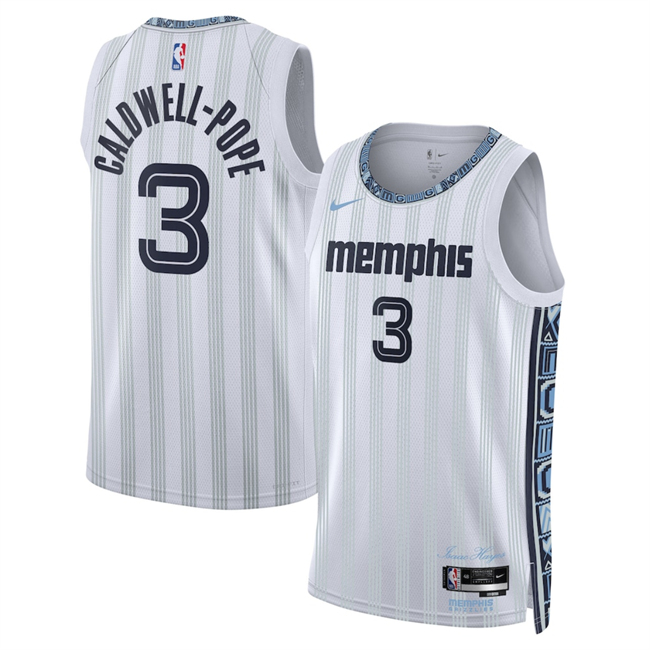 Men's Memphis Grizzlies #3 Kentavious Caldwell-Pope White 2026 City Edition Stitched Basketball Jersey