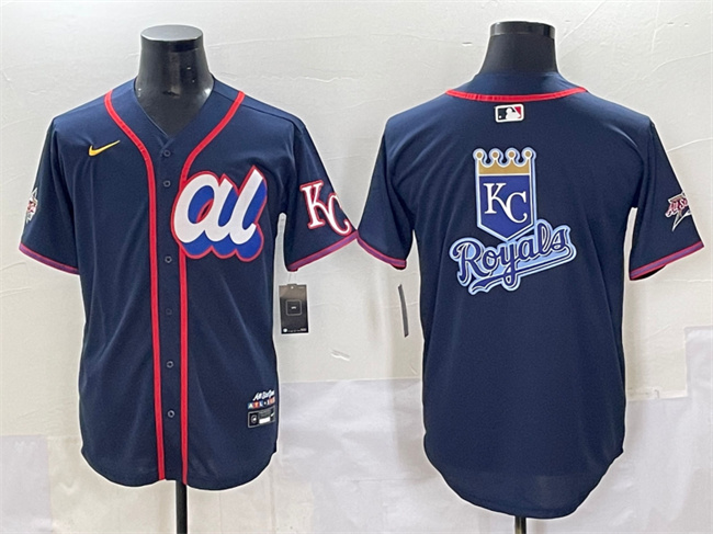 Men's American League Kansas City Royals Team Big Logo Navy 2025 All-Star Edition Limited Stitched Baseball Jersey