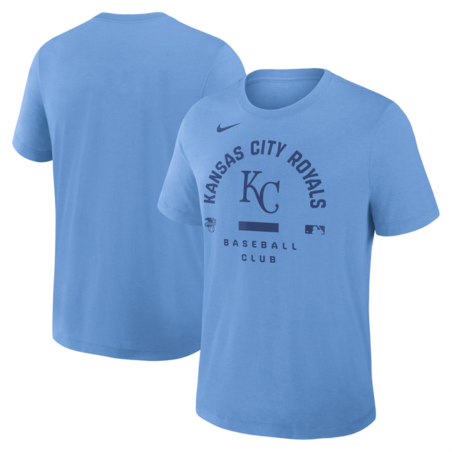 Men's Kansas City Royals Light Blue Collection Early Work Tri-Blend Dri-FIT T-Shirt
