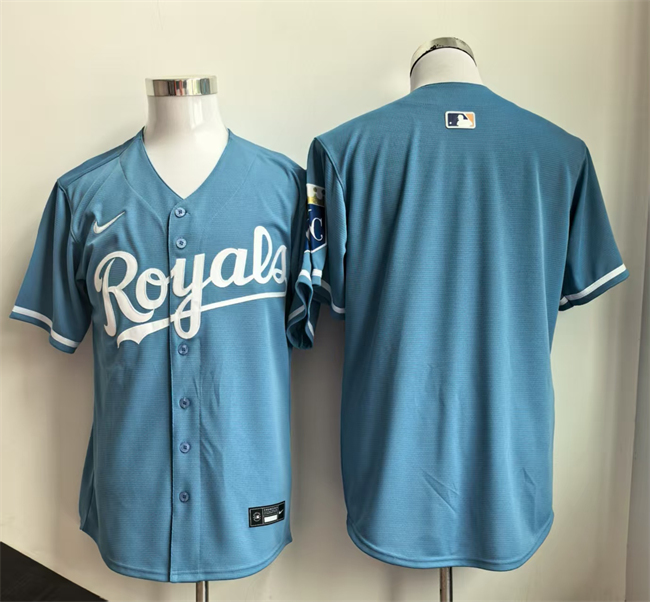 Men's Kansas City Royals Blank Light Blue Limited Stitched Baseball Jersey