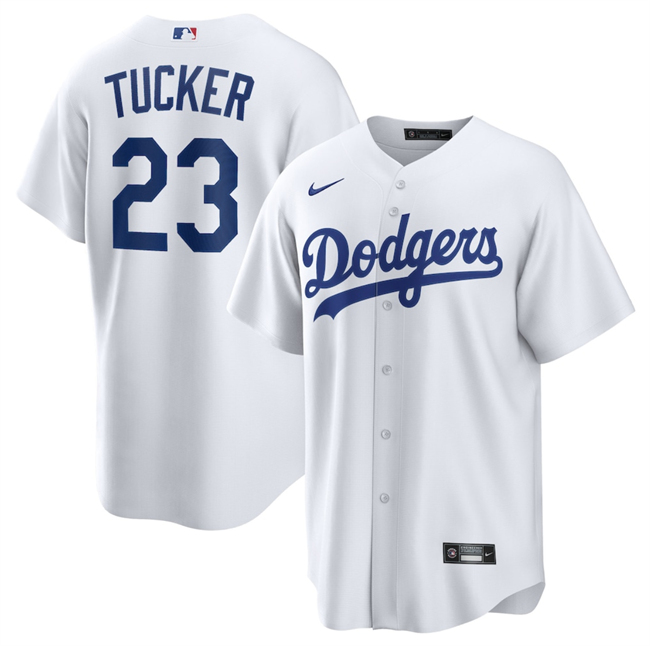 Men's Los Angeles Dodgers #23 Kyle Tucker White Cool Base Stitched Baseball Jersey