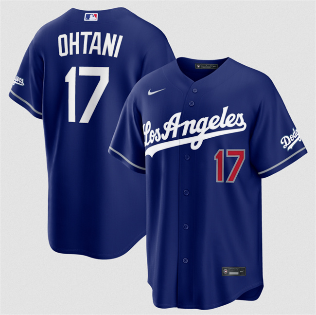 Men's Los Angeles Dodgers #17 Shohei Ohtani Royal Alternate Stadium Stitched Baseball Jersey