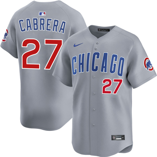 Men's Chicago Cubs #27 Edward Cabrera Grey 2026 Limited Stitched Baseball Jersey