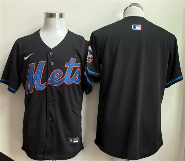 Men's New York Mets Blank Black 2025 Limited Stitched Baseball Jersey