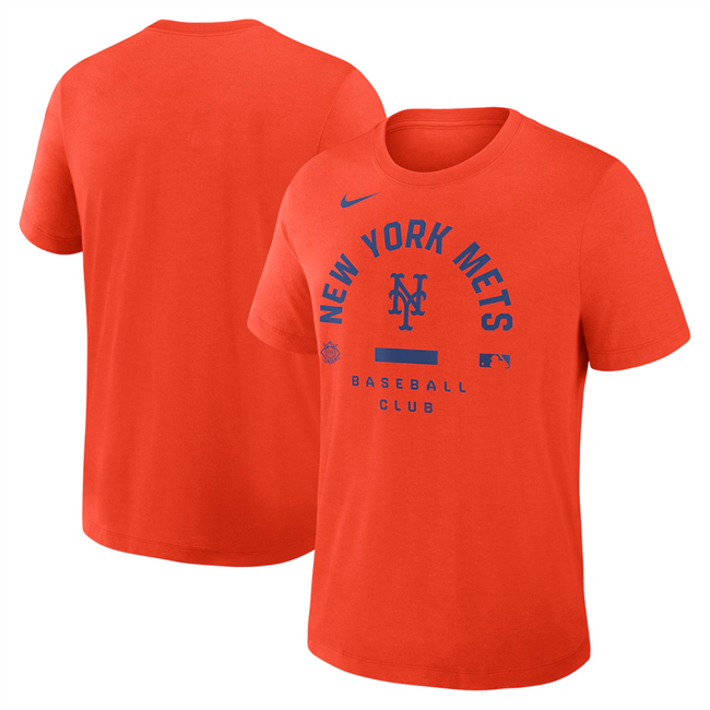 Men's New York Mets Orange Collection Early Work Tri-Blend Dri-FIT T-Shirt