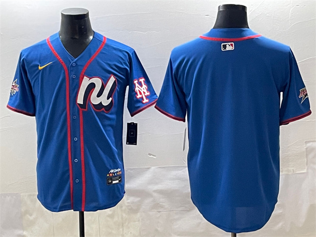 Men's National League New York Mets Blank Blue 2025 All-Star Edition Limited Stitched Baseball Jersey