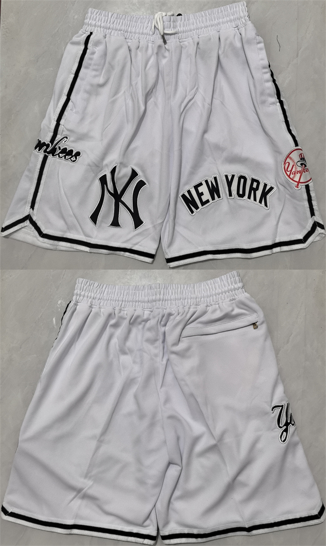 Men's New Yok Yankees White Shorts (Run Small)