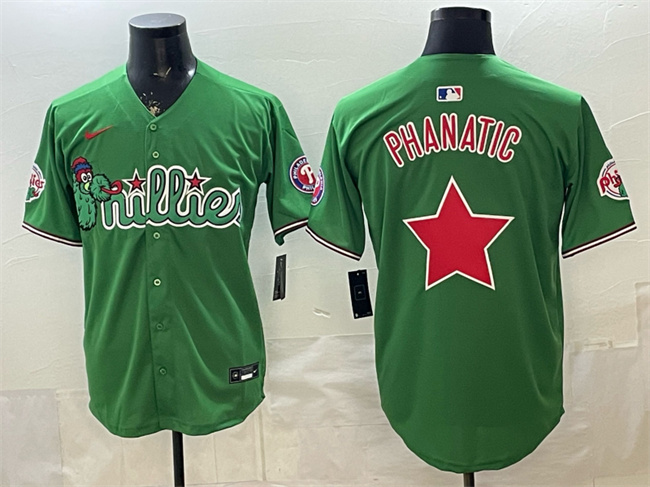 Men's Philadelphia Phillies Green Phanatic Limited Stitched Jersey
