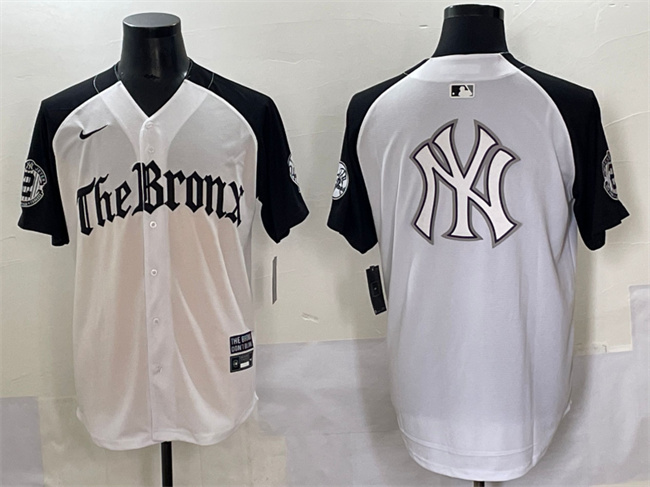 Men's New York Yankees Team Big Logo White  Black 'Gothic Legacy Edition' Vapor Premier Limited Stitched Baseball Jersey 005