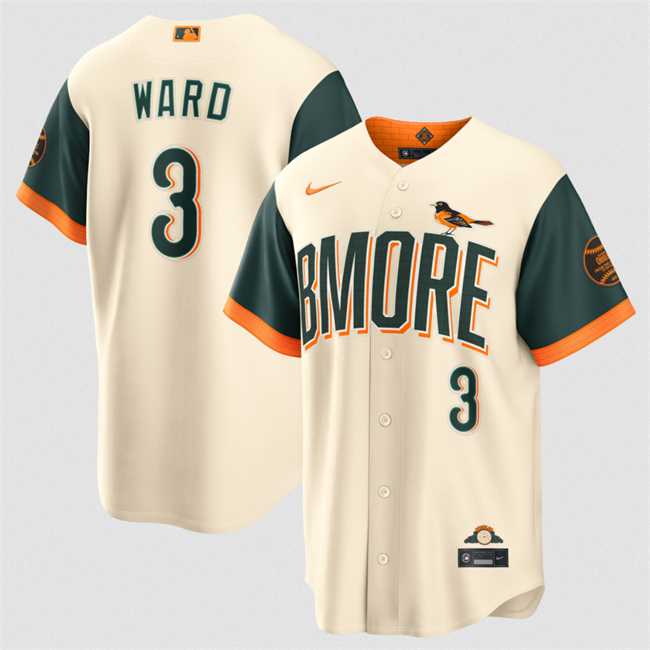 Men's Baltimore Orioles #3 Taylor Ward Natural 2026 City Connect Stadium Stitched Baseball Jersey