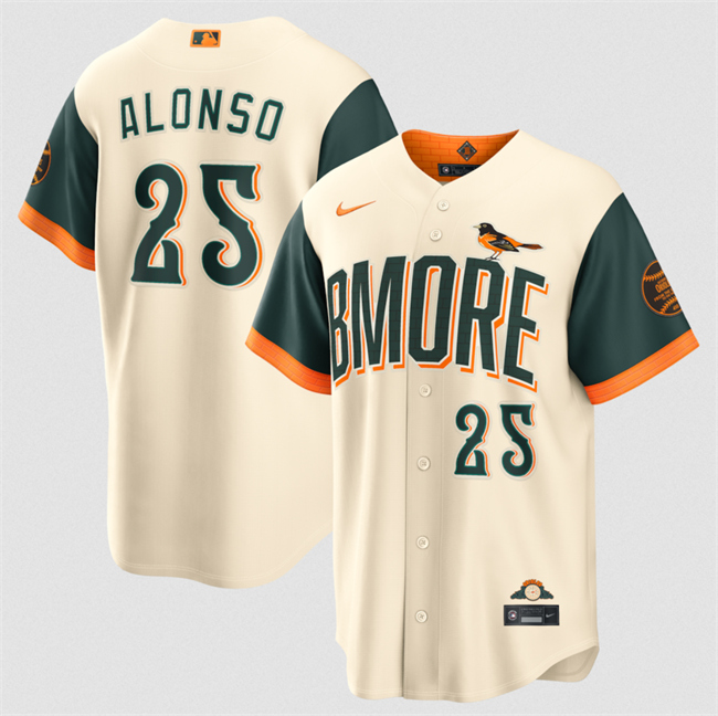 Men's Baltimore Orioles #25 Pete Alonso Natural 2026 City Connect Stadium Stitched Baseball Jersey