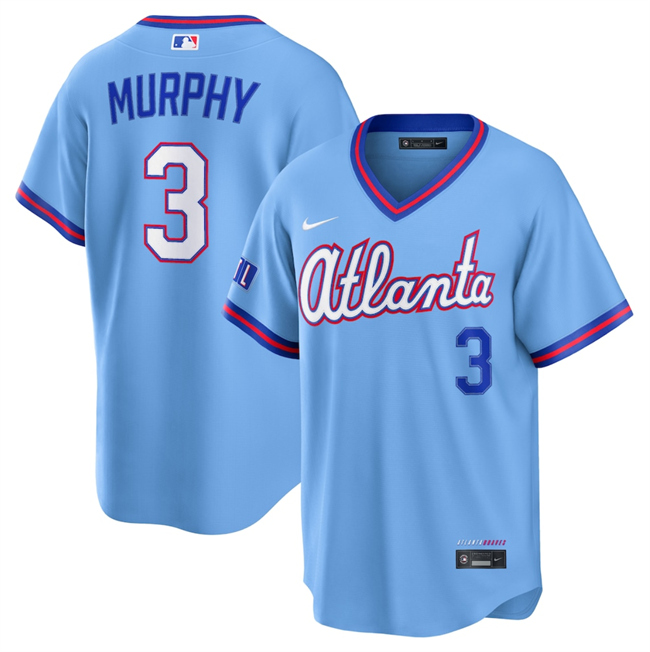 Men's Atlanta Braves #3 Dale Murphy Powder Blue 2026 City Connect Stadium Stitched Baseball Jersey