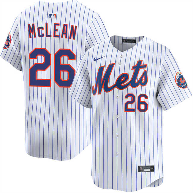 Men's New York Mets #26 Nolan McLean White 2025 Home Limited Stitched Baseball Jersey