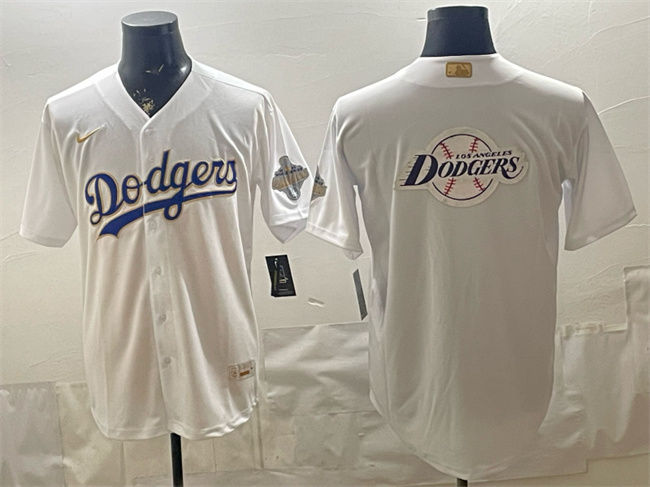 Men's Los Angeles Dodgers Team Big Logo White 2026 Gold Collection Stadium Stitched Baseball Jersey