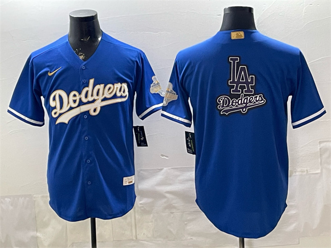 Men's Los Angeles Dodgers Team Big Logo Royal 2026 Alternate Gold Collection Stadium Stitched Baseball   Jersey