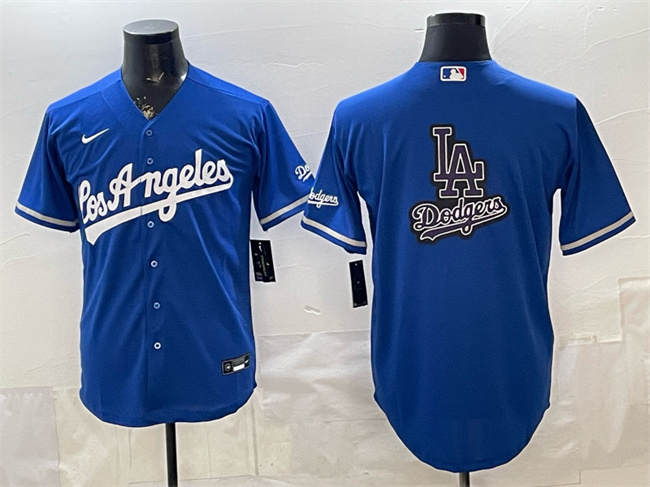 Men's Los Angeles Dodgers Team Big Logo Royal Alternate Stadium Stitched Baseball    Jersey