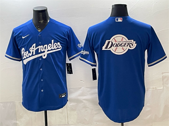 Men's Los Angeles Dodgers Team Big Logo Royal Alternate Stadium Stitched Baseball  Jersey