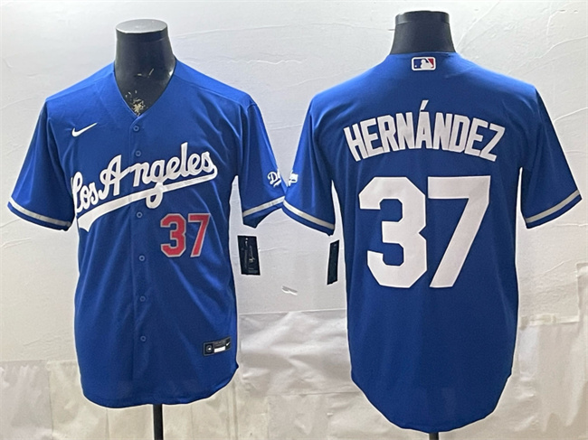 Men's Los Angeles Dodgers #37 Teoscar Hernández Royal Alternate Stadium Stitched Baseball Jersey