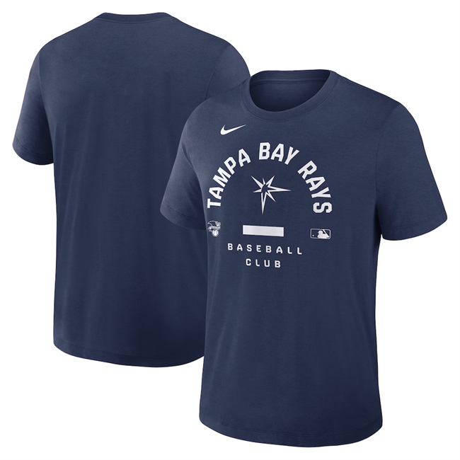 Men's Tampa Bay Rays Navy Collection Early Work Tri-Blend Dri-FIT T-Shirt