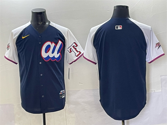 Men's American League Texas Rangers Blank Navy Alternate 2025 All-Star Edition Limited Stitched Baseball Jersey