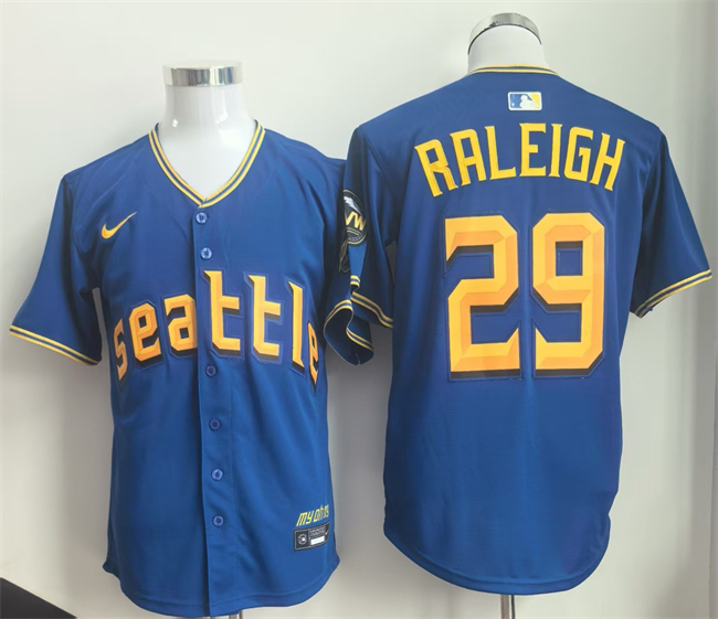 Men's Seattle Mariners #29 Cal Raleigh Royal 2025 Limited Stitched Jersey