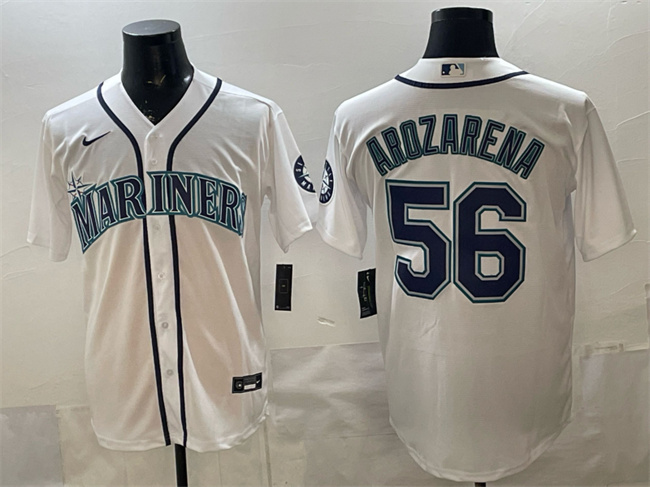 Men's Seattle Mariners #56 Randy Arozarena White Cool Base Stitched Baseball Jersey