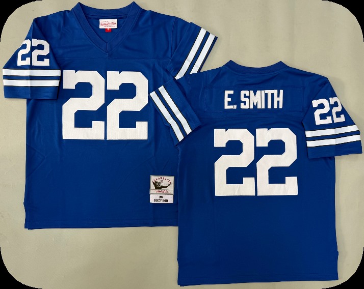 Men's Dallas Cowboys #22 Emmitt Smith Light Blue Throwback Jersey