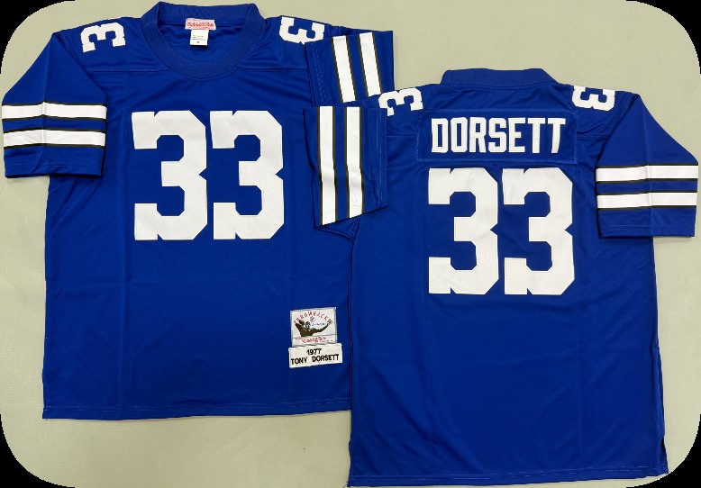 Men's Dallas Cowboys #33 Tony Dorsett Light Blue Throwback Jersey