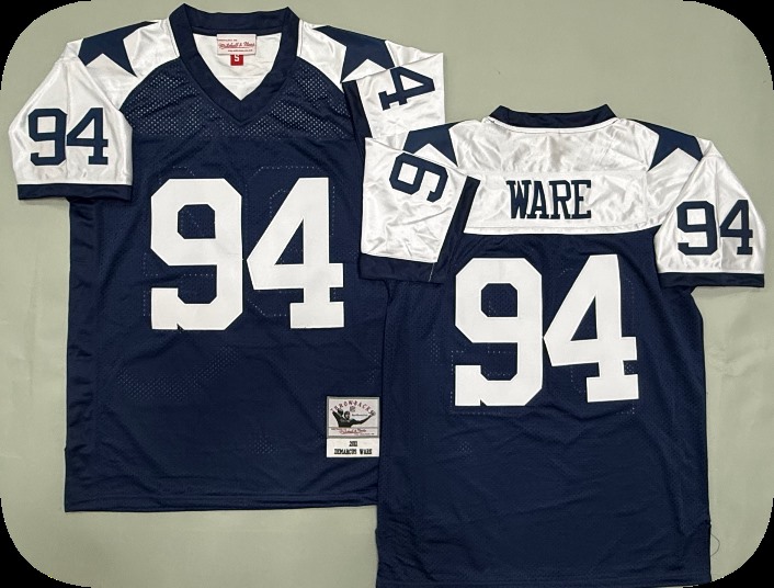 Men's Dallas Cowboys #94 Charles Haley Navy Thanksgivings 2000 Throwback Jersey