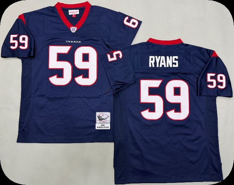 Men's Houston Texans #59 DeMeco Ryans 2006 Navy Throwback Jersey