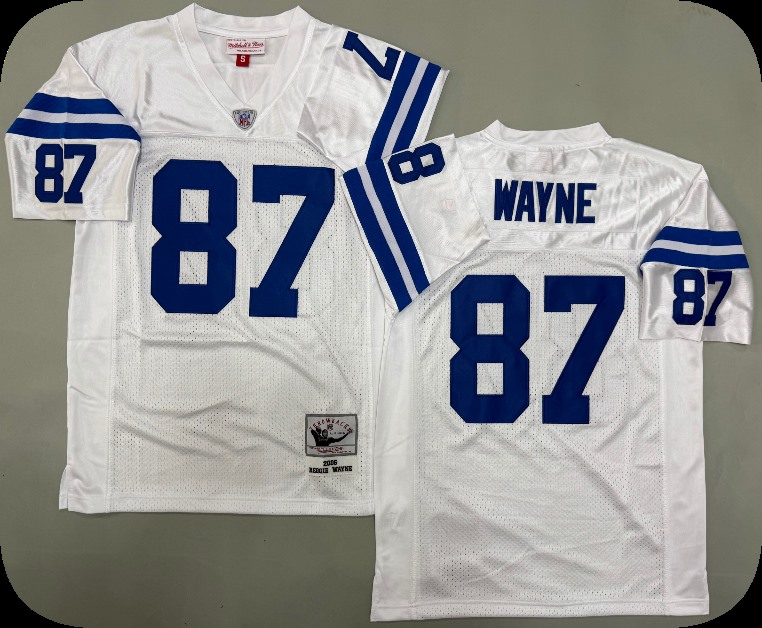 Men's Indianapolis Colts #87 Reggie Wayne 2006 White Throwback Jersey
