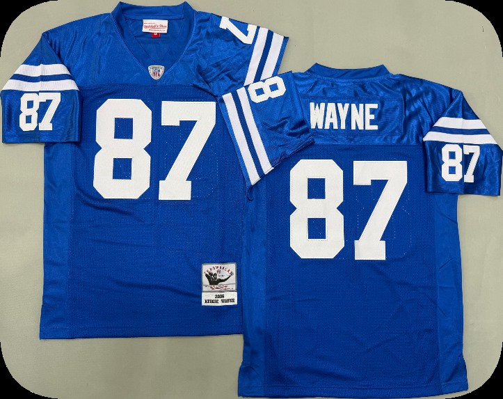 Men's Indianapolis Colts #87 Reggie Wayne 2006 Royal Throwback Jersey