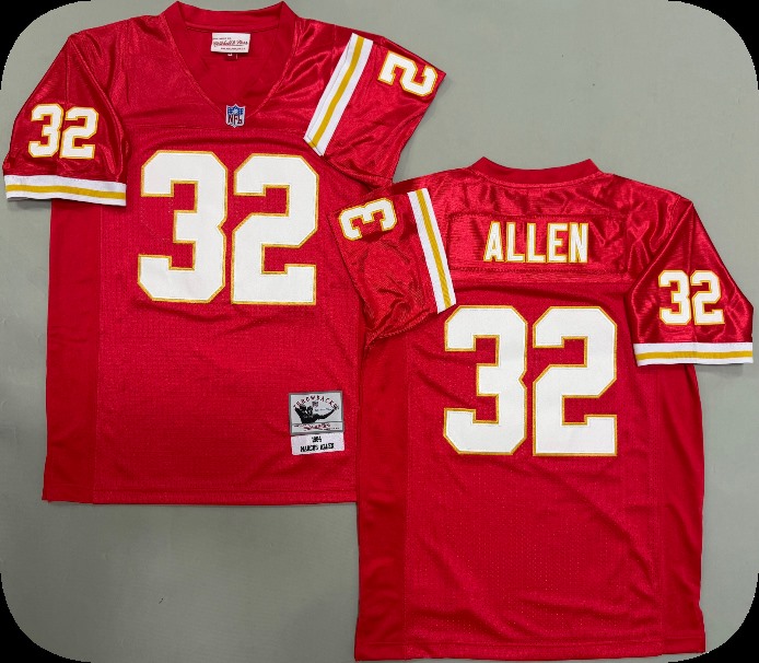 Men's Kansas City Chiefs #32 Marcus Allen Red 1994 Throwback Jersey
