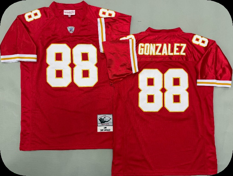 Men's Kansas City Chiefs #88 Tony Gonzalez 2004 Mitchell & Ness Red Retired Player Legacy Throwback Football Jersey
