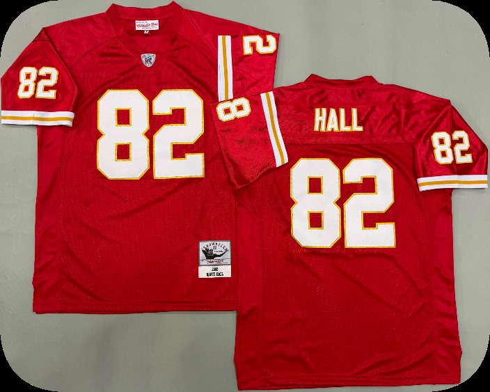 Men's Kansas City Chiefs #82 Dante Hall Red 2002 Throwback Jersey