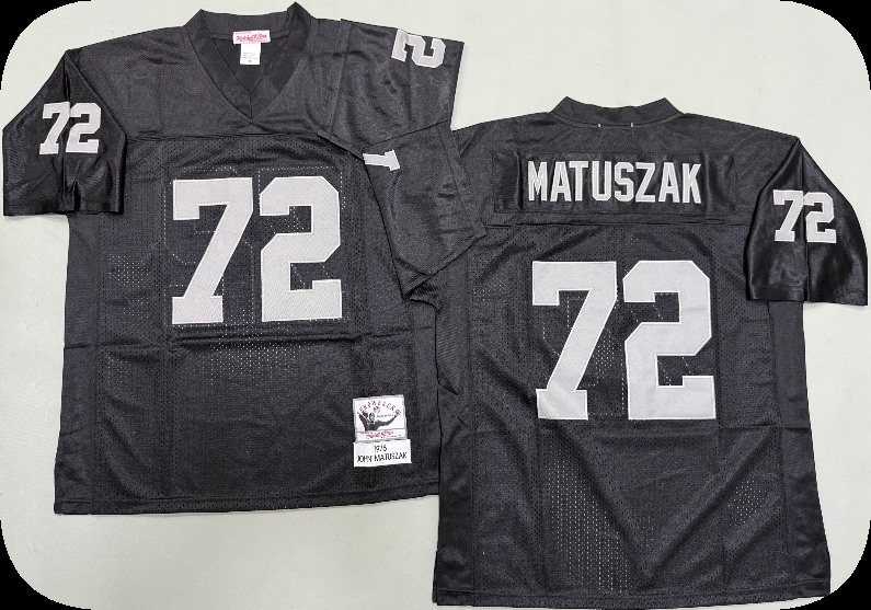 Men's Las Vegas Raiders #72 John Matuszak Black Throwback Jersey