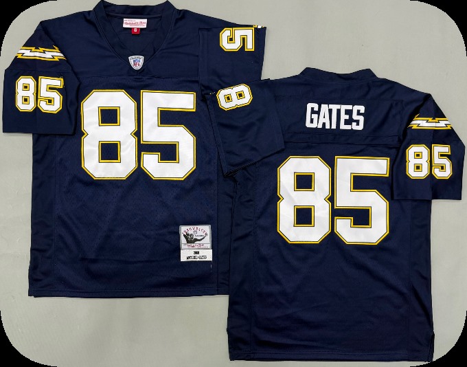 Men's San Diego Chargers #85 Antonio Gates Navy Mitchell & Ness 2006 Throwback Legacy Jersey