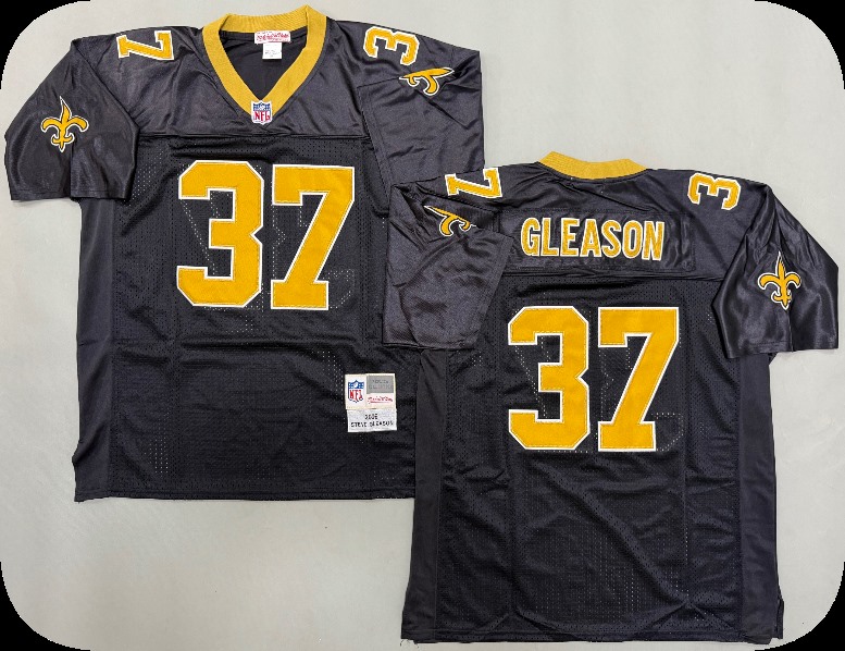 Men's New Orleans Saints #37 Steve Gleason 2006 Black Throwback Stitched NFL Jersey By Mitchell & Ness