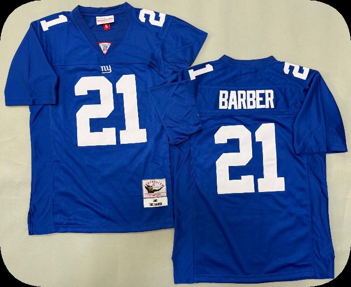 Mens New York Giants Retired Player #21 Tiki Barber Mitchell & Ness 2005 Legacy Replica Jersey - Royal