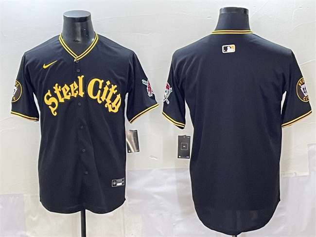 Men's Pittsburgh Pirates Blank Black 412 Patch Vapor Premier Limited Stitched Baseball Jersey