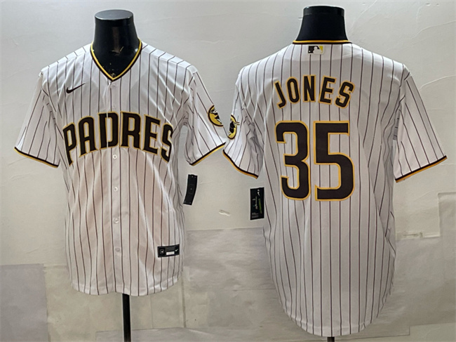 Men's San Diego Padres #35 Randy Jones White Cool Base Stitched Baseball Jersey