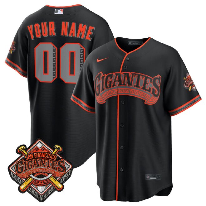 Men's San Francisco Giants Active Player Custom Black 2026 Alternate Stadium Stitched Baseball Jersey