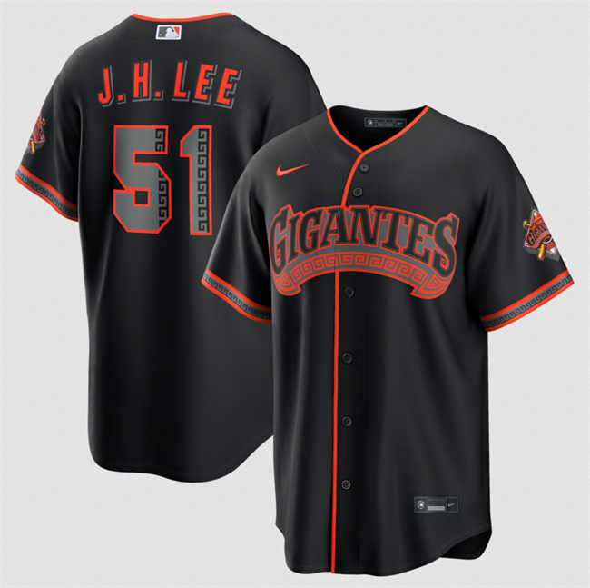 Men's San Francisco Giants #51 Jung Hoo Lee Black 2026 Alternate Stadium Stitched Baseball Jersey